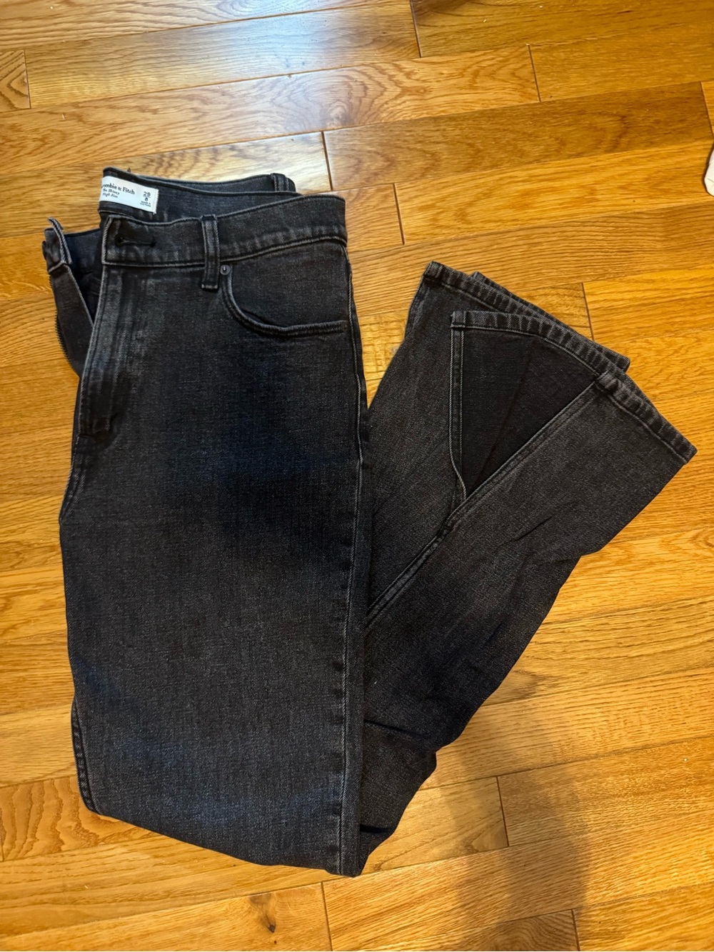 Abercrombie & Fitch Black High-Rise Straight Jeans